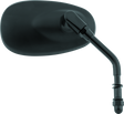 BikeMaster Harley Oval Mini Mirror - Each - Matte Black BikeMaster Side Mirrors  AXOPROS
