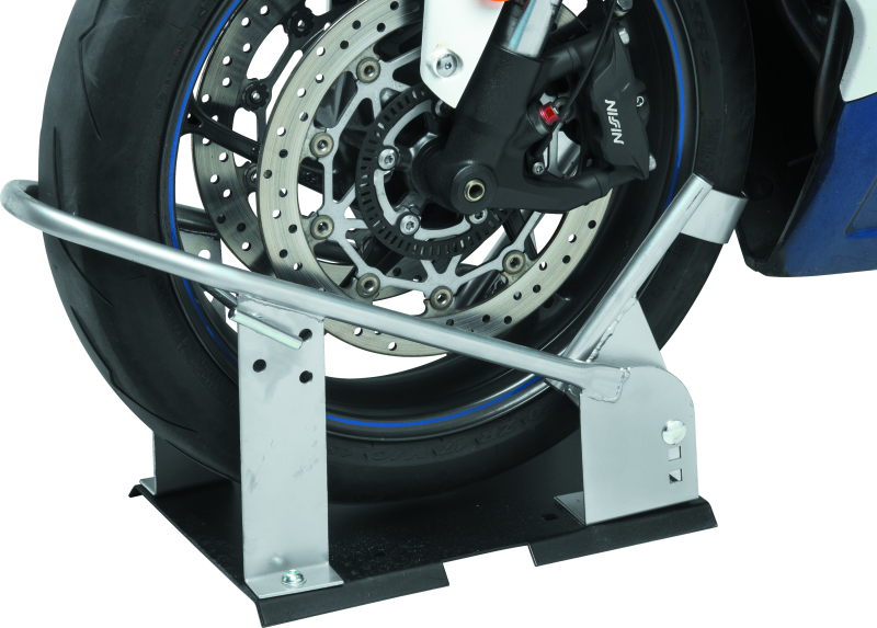 BikeMaster Heavy Duty Wheel Chock - Silver BikeMaster Bike Racks  AXOPROS