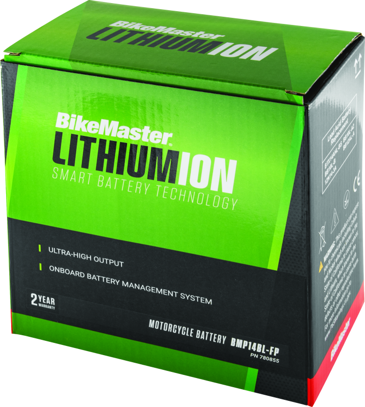 BikeMaster Lithium Ion 2.0 Battery BMP14Bl-FP BikeMaster Batteries  AXOPROS