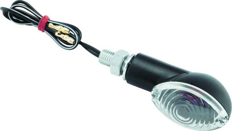 BikeMaster Ministalk Marker Light Oval - Black/Clear BikeMaster Sidemarkers & Indicators  AXOPROS