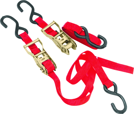 BikeMaster Tiedown 1in Rachet - Red BikeMaster Cargo Tie-Downs  AXOPROS