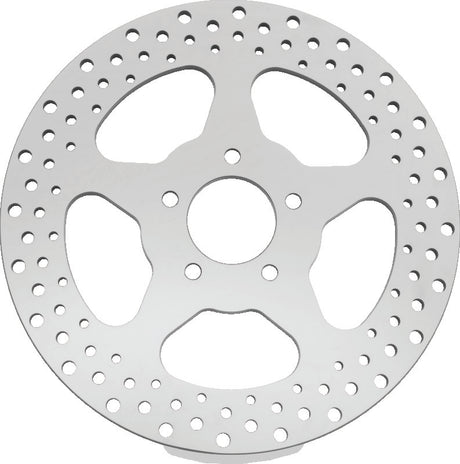 Bikers Choice 00-17 Big Twin 11.5 In Polished Rear 5 Spoke Drilled Stnless Rotor Repl H-D 44156-00 Bikers Choice Brake Rotors - Drilled  AXOPROS