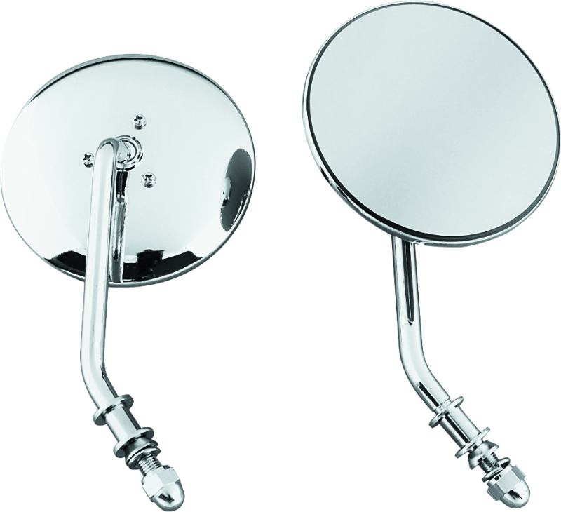 Bikers Choice 65-Up Chrome 4 Inch Round Short Stem Mirror Left Custom Bikers Choice Side Mirrors  AXOPROS