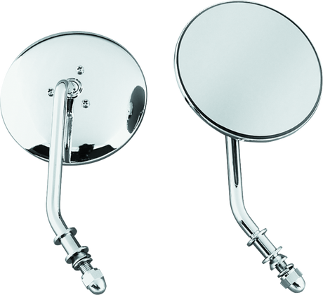 Bikers Choice 65-Up Chrome 4 Inch Round Short Stem Mirror Left Custom Bikers Choice Side Mirrors  AXOPROS