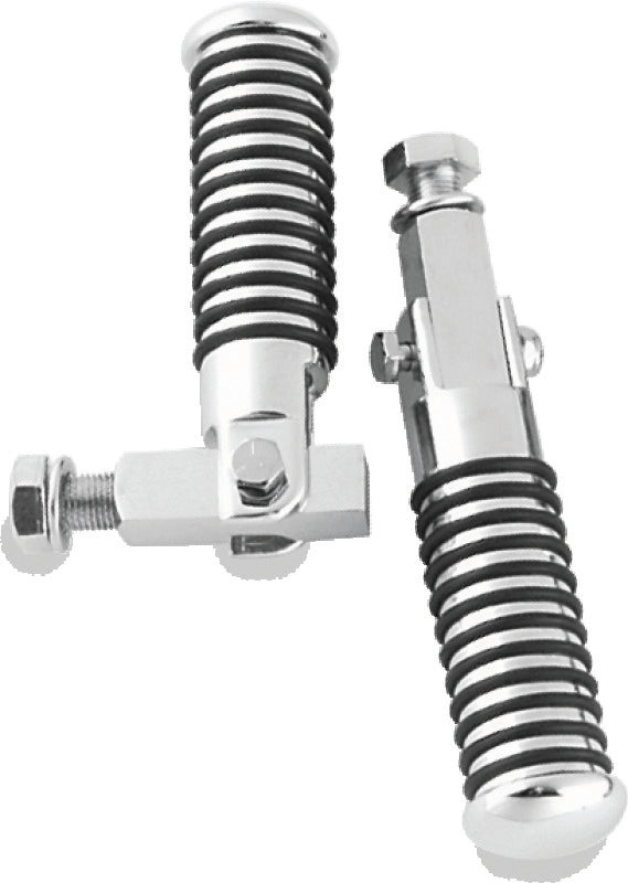 Bikers Choice 72-99 Big Twin & XL Chrome Block Mount O Ring Footpeg Kit 1/2-20 Thread Bikers Choice Footpegs  AXOPROS