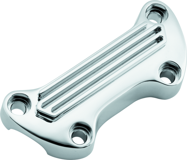Bikers Choice 74-Up Chrome Finned Handlebar Clamp Bikers Choice Handlebars  AXOPROS