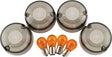 Bikers Choice 86-99 FXST 86-01 FXD FXR XL Smoked Turn Signal Lens & Amber Bulb Kit Repl H-D 69306-02 Bikers Choice Lights Corner  AXOPROS