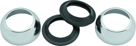 Bikers Choice 88 Up XL FXR FXD 39MM Chrome Fork Boots With Dust Shield Bikers Choice Fork Assemblies  AXOPROS