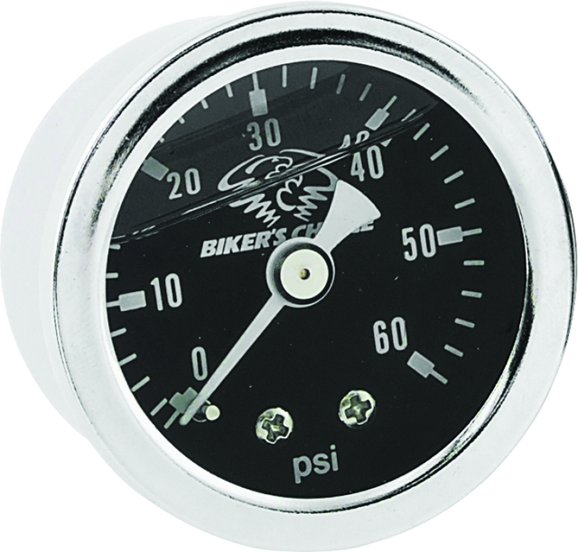 Bikers Choice Black Face Liquid Filled Oil Pressure Gauge 0-60 Psi 1/8 NPT Bikers Choice Gauges  AXOPROS