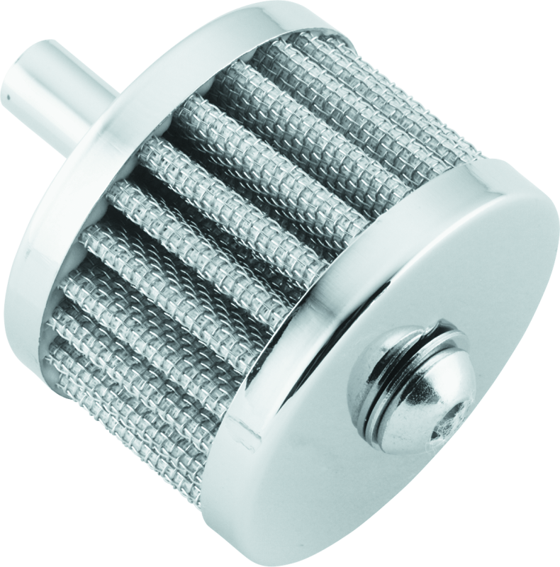 Bikers Choice Chrome 3/8 Inch Breather Filter With Bolt Bikers Choice Air Intake Components  AXOPROS