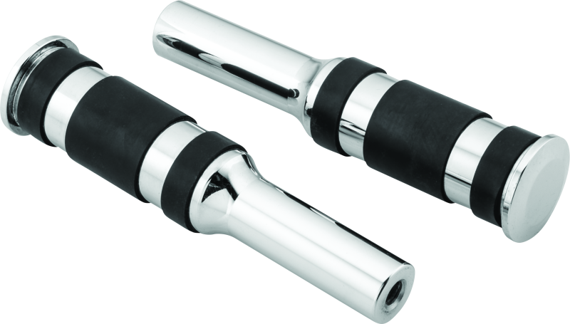 Bikers Choice Chrome Billet Three Band Replacement Pegs For Forward Controls Bikers Choice Footpegs  AXOPROS