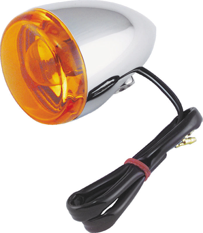 Bikers Choice Chrome Bullet Rear Turn Signal Single Filament Amber Replaces 67104-83 68977-00 Bikers Choice Lights Corner  AXOPROS