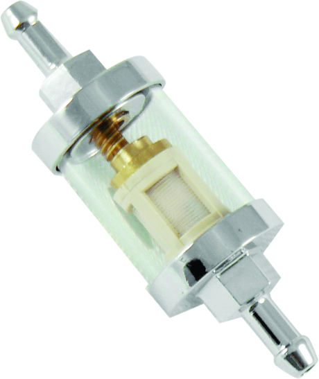 Bikers Choice Chrome Clear View Fuel Filter 1/4 Inch Hose Universal Bikers Choice Fuel Filters  AXOPROS