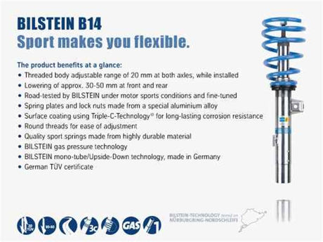Bilstein B14 2007 Mini Cooper Base Hatchback Front and Rear Suspension Kit Bilstein Coilovers  AXOPROS