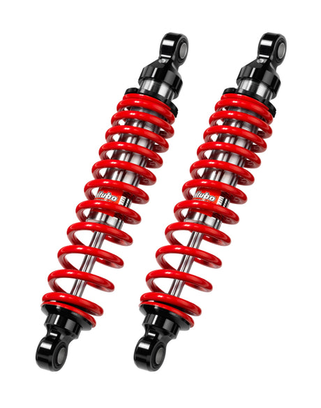 Bitubo WMB0 Twinshocks Adjustable: Spring Preload, Length 322mm, Red Spring Bitubo Suspension Shocks and Struts  AXOPROS
