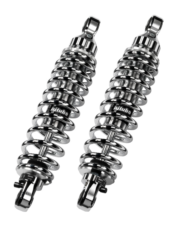 Bitubo WME0 Twinshocks Adjustable: Spring Preload, Rebound, Length 356mm, Chrome Edition Bitubo Suspension Shocks and Struts  AXOPROS