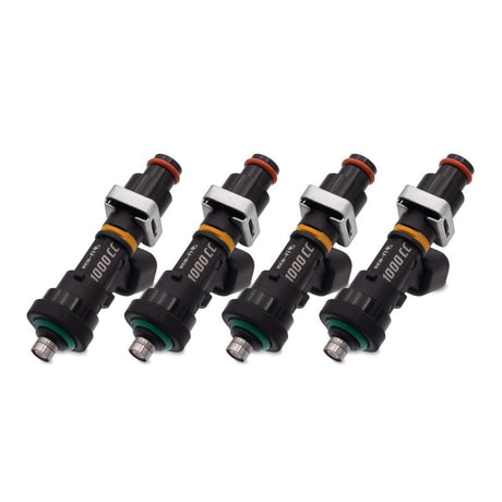 BLOX Racing Eco-Fi Street Injectors 1000cc/min w/1in Adapter For Honda B/D/H Series - Set of 4 BLOX Racing Fuel Injectors - Single  AXOPROS