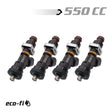 BLOX Racing Eco-Fi Street Injectors 550cc/min w/1/2in Adapter Honda B/D/H Series (Set of 4) BLOX Racing Fuel Injectors - Single  AXOPROS