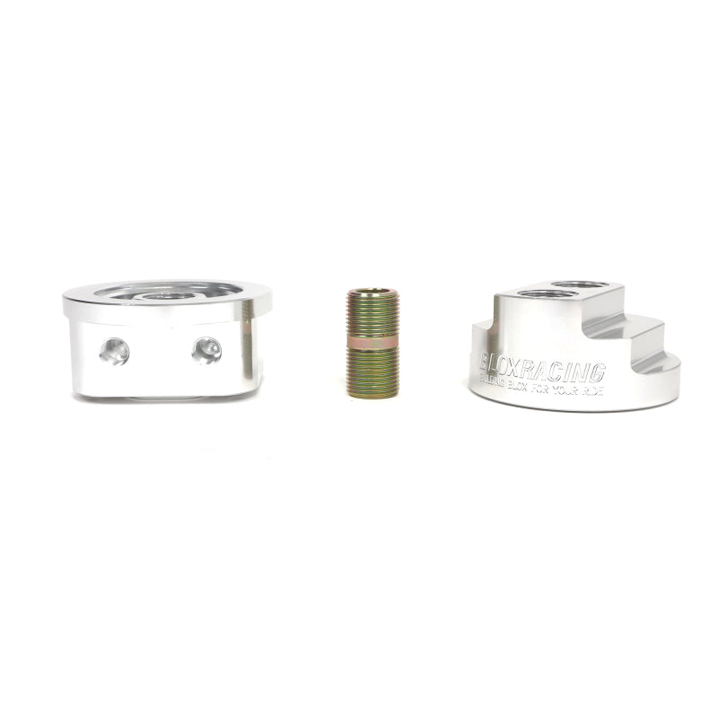 BLOX Racing Remote Oil Filter Relocation Kit - Polished BLOX Racing Oil Filter Blocks  AXOPROS