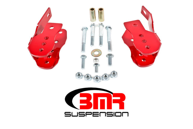 BMR 05-14 S197 Mustang Bolt-On Control Arm Relocation Brackets - Red BMR Suspension Suspension Arms & Components  AXOPROS