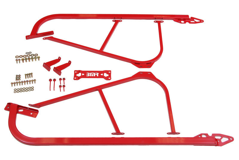 BMR 08-17 Challenger Bolt-On Subframe Connectors - Red BMR Suspension Chassis Bracing  AXOPROS