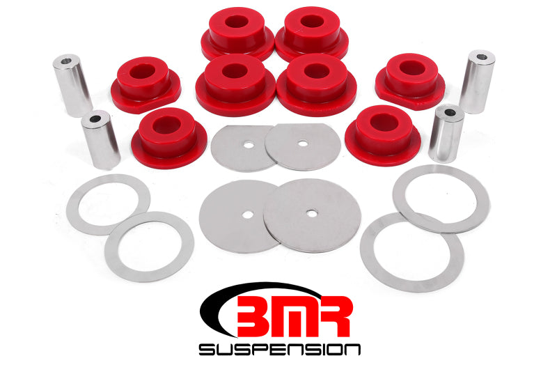 BMR 08-18 Dodge Challenger Rear Cradle Bushing Kit Polyurethane - Red BMR Suspension Differential Bushings  AXOPROS
