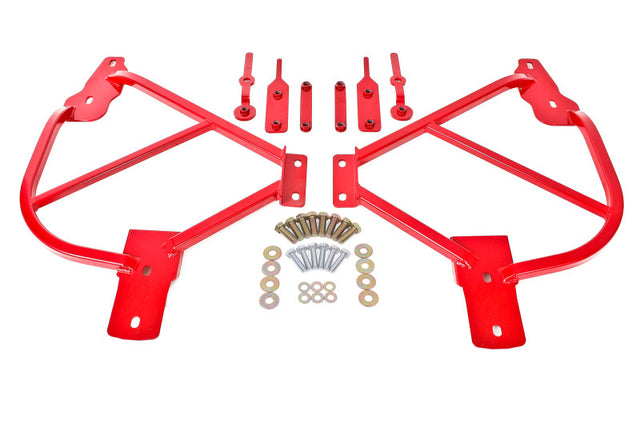 BMR 10-15 5th Gen Camaro Bolt-On Subframe Connectors - Red BMR Suspension Chassis Bracing  AXOPROS