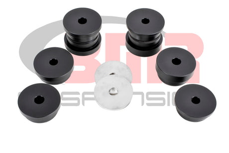 BMR 15-17 S550 Mustang Rear Cradle Bushing Kit (Delrin) - Black BMR Suspension Differential Bushings  AXOPROS