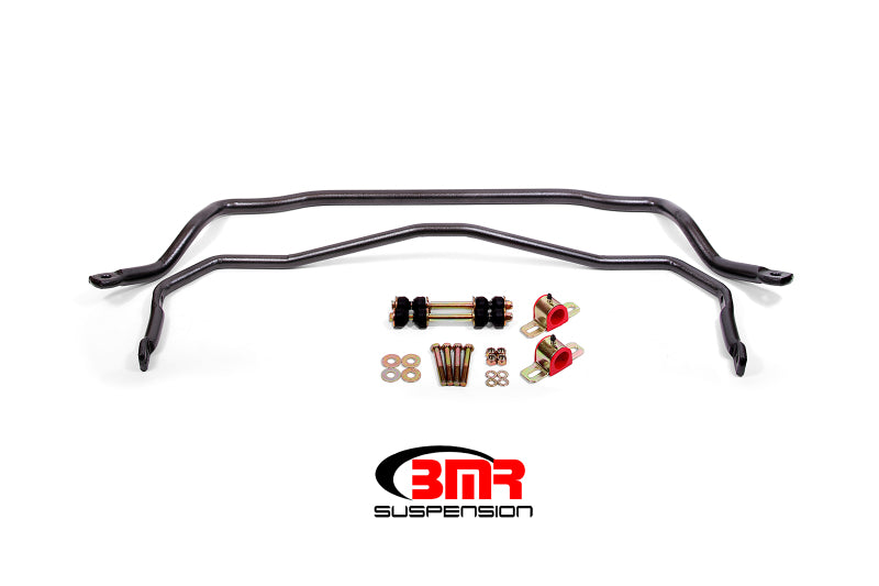 BMR 64-72 A-Body Front & Rear Sway Bar Kit w/ Bushings - Black Hammertone BMR Suspension Sway Bars  AXOPROS