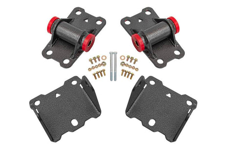 BMR 78-87 G-Body Motor Mount Kit Upper & Lower Poly - Black Hammertone BMR Suspension Engine Mounts  AXOPROS