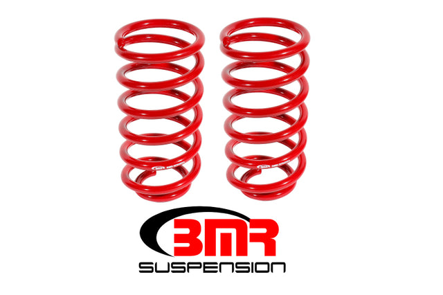 BMR 79-04 Ford Mustang (Ex. 99-04 Mustang Cobras w/ IRS) 1in Drop Rear Lowering Springs - Red BMR Suspension Lowering Springs  AXOPROS