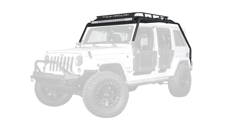 Body Armor 4x4 07-18 Jeep Wrangler JK Windshield Light Bar Body Armor 4x4 Light Bars & Cubes  AXOPROS