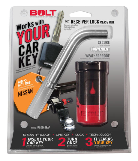 BOLT 1/2In. Receiver Lock Nissan BOLT Trailer Hitch Lock  AXOPROS