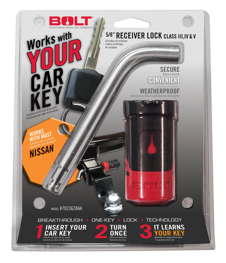 BOLT 5/8In. Receiver Lock Nissan BOLT Trailer Hitch Lock  AXOPROS