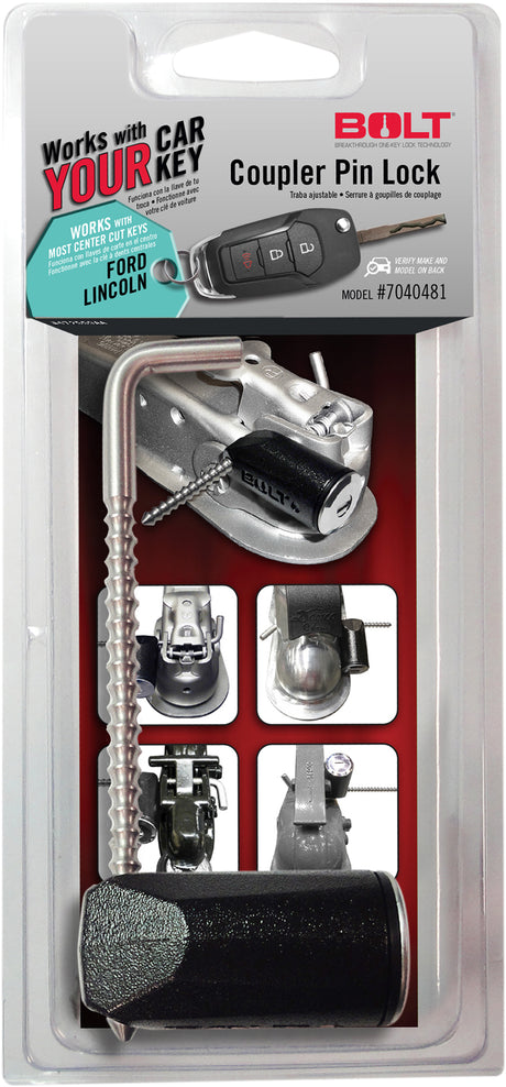 BOLT Coupler Pin Lock Ford Center Cut BOLT Trailer Hitch Lock  AXOPROS