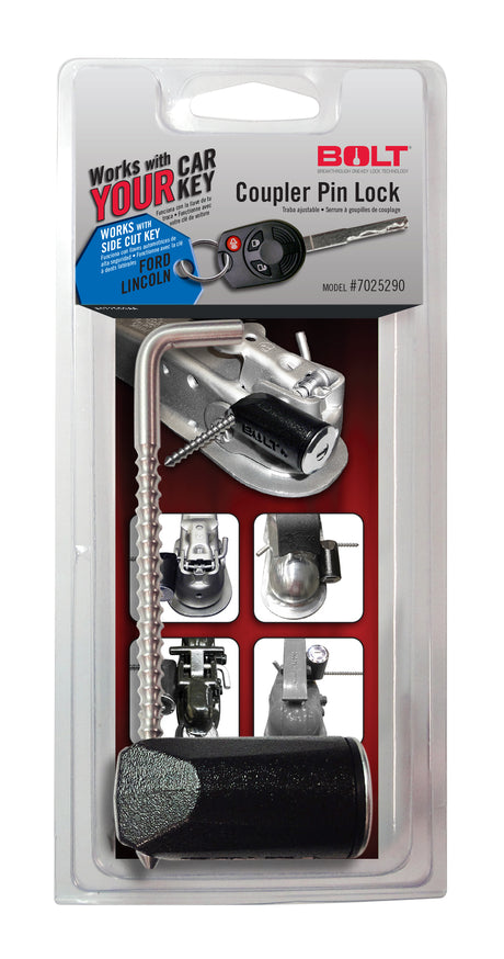 BOLT Coupler Pin Lock Ford Side Cut BOLT Trailer Hitch Lock  AXOPROS