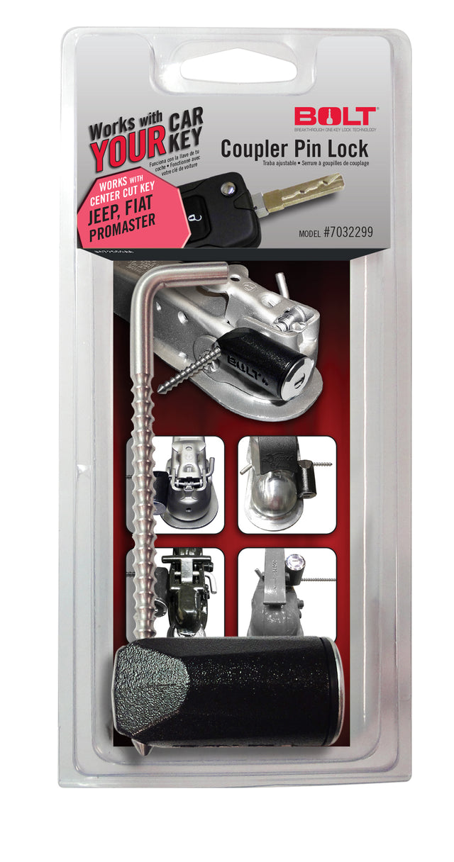 BOLT Coupler Pin Lock Jeep Center Cut BOLT Trailer Hitch Lock  AXOPROS