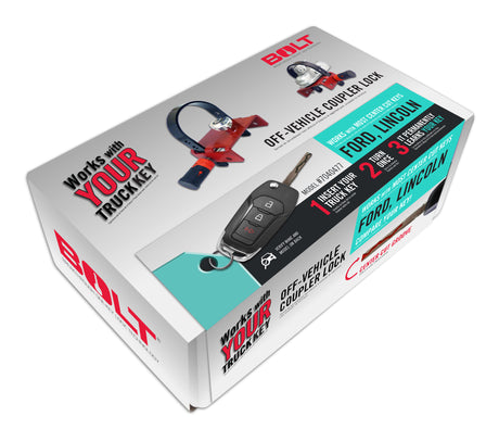 BOLT Off-Vehicle Coupler Lock Ford Center Cut BOLT Trailer Hitch Coupler Lock  AXOPROS