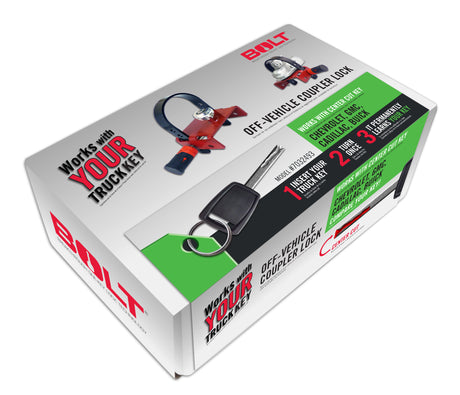 BOLT Off-Vehicle Coupler Lock GM Center Cut BOLT Trailer Hitch Coupler Lock  AXOPROS