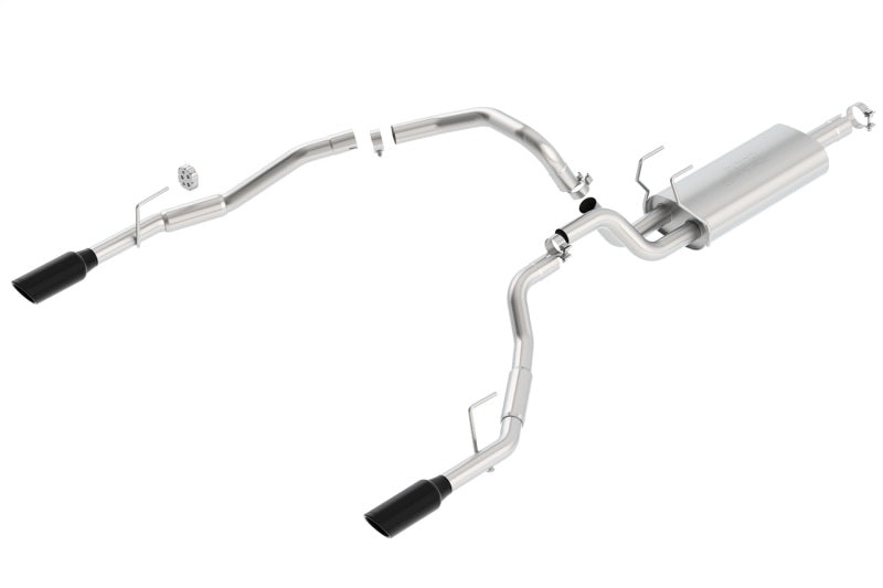 Borla 09-17 Dodge Ram 1500 5.7L V8 3in to Dual 2.5in Single Round Rolled Angle-Cut S-type Exhaust Borla Catback  AXOPROS