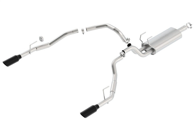 Borla 09-17 Dodge Ram 1500 5.7L V8 3in to Dual 2.5in Single Round Rolled Angle-Cut S-type Exhaust Borla Catback  AXOPROS