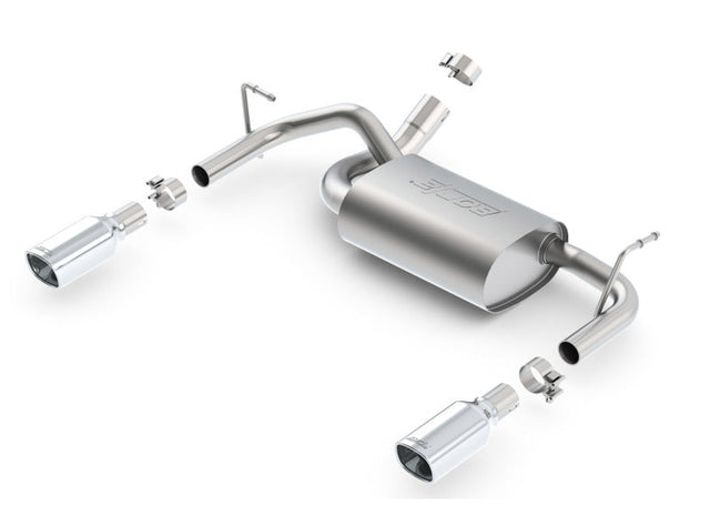 Borla 12-16 Jeep Wrangler 3.6L AT/MT 4WD Single Split Rr Exit Touring Exhaust (rear section only) Borla Axle Back  AXOPROS