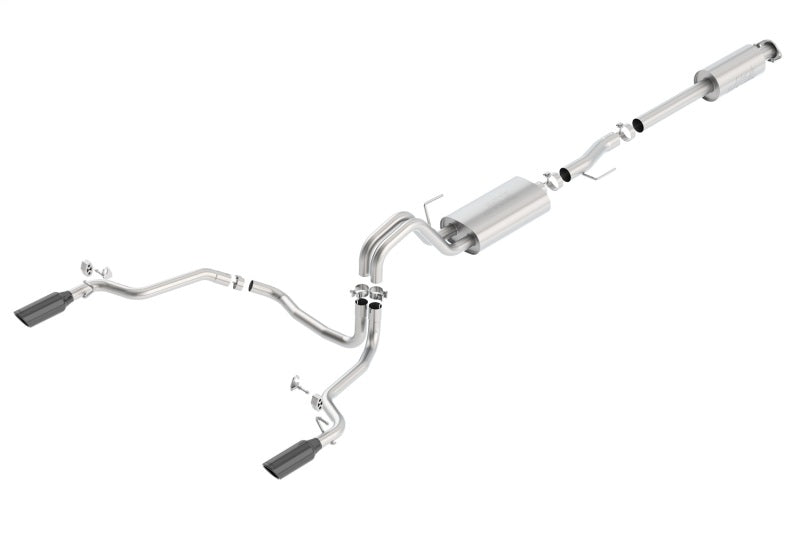 Borla 15-17 Ford F-150 2.7L/ 3.5L EcoBoost/ 5.0L V8 Rear Exit S-Type Catback Exhaust Black Chrome Borla Catback  AXOPROS
