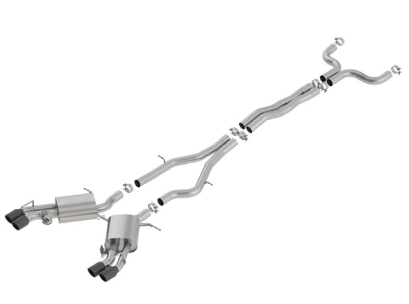 Borla 16-18 Cadillac CTS-V 6.2L V8 2.75in Diameter S Type Catback Exhaust w/ Valves Black Chrome Tip Borla Catback  AXOPROS