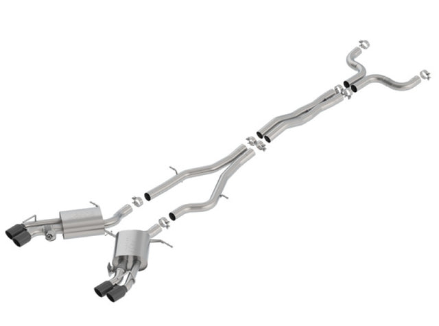 Borla 16-18 Cadillac CTS-V 6.2L V8 2.75in Diameter S Type Catback Exhaust w/ Valves Black Chrome Tip Borla Catback  AXOPROS