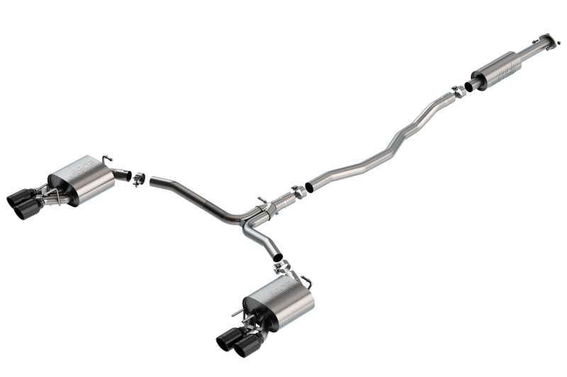 Borla 18-20 Toyota Camry XSE 3.5in Tip Dual Split Rear Exit Cat Back S-Type Exhaust Black Chrome Borla Catback  AXOPROS