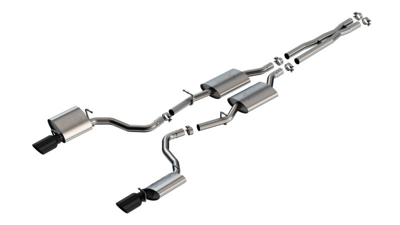 Borla 19-23 Dodge Charger GT 3.6L V6 RWD ATAK Catback Exhaust - Black Chrome Tips Borla Catback  AXOPROS