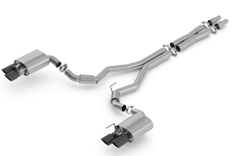 Borla 2018 Ford Mustang GT 5.0L AT/MT 3in S-Type Catback Exhaust Black Chrome Tips w/ Valves Borla Catback  AXOPROS