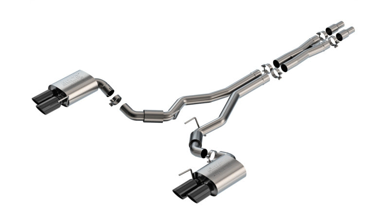 Borla 2024 Ford Mustang GT 5.0L V8 3 in ATAK Catback Non-Active Exhaust- Black Chrome Quad Tip Borla Catback  AXOPROS