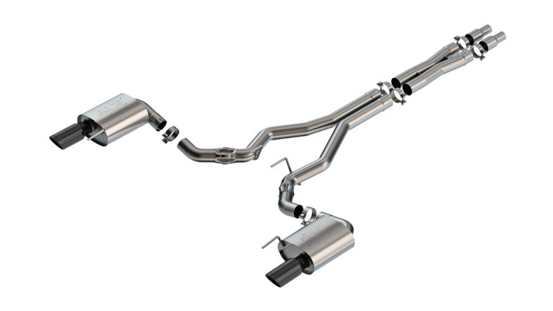 Borla 2024 Ford Mustang GT 5.0L V8 w/o Active Exhaust ATAK Cat-Back Exhaust System - Black Chrome Borla Catback  AXOPROS